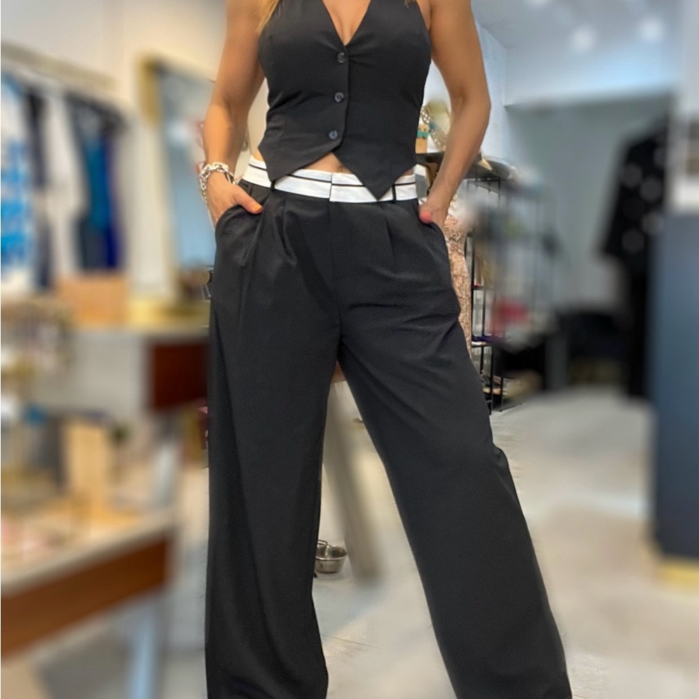 Women's Black Pants Set